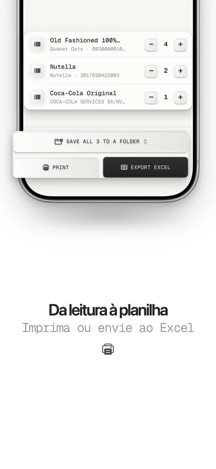 Exportar a lista de leituras para o Excel ou imprimir